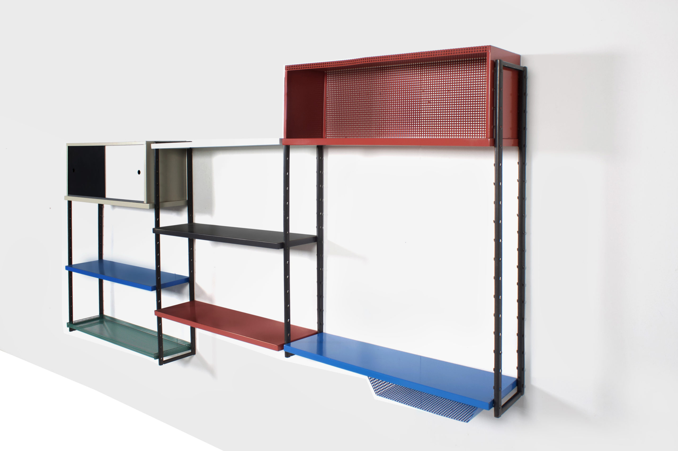 Impressive Metal Wall Unit Attributed to Mathieu Mategot, 1960s