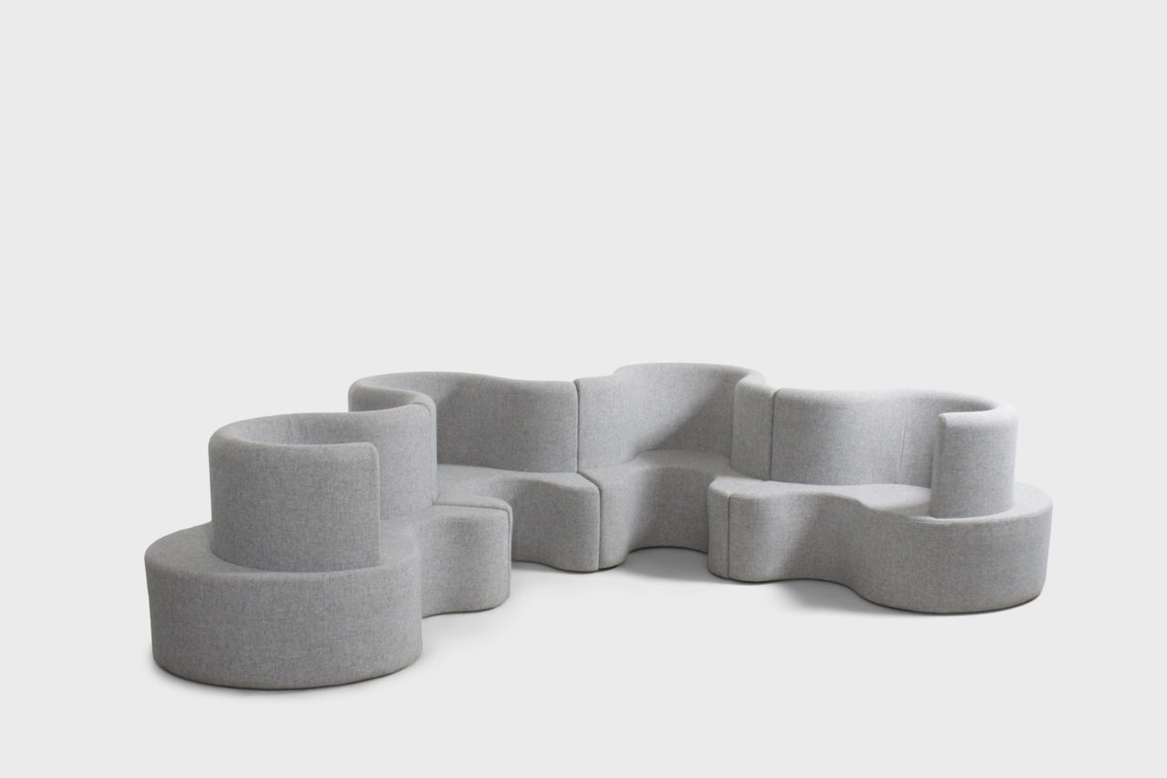 Impressive Clover Leaf Sectional Sofa by Verner Panton in Grey Fabric