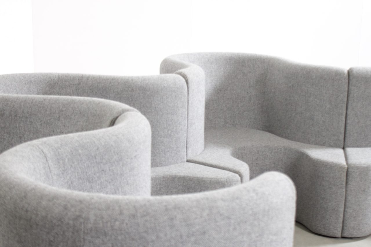 Impressive Clover Leaf Sectional Sofa by Verner Panton in Grey Fabric