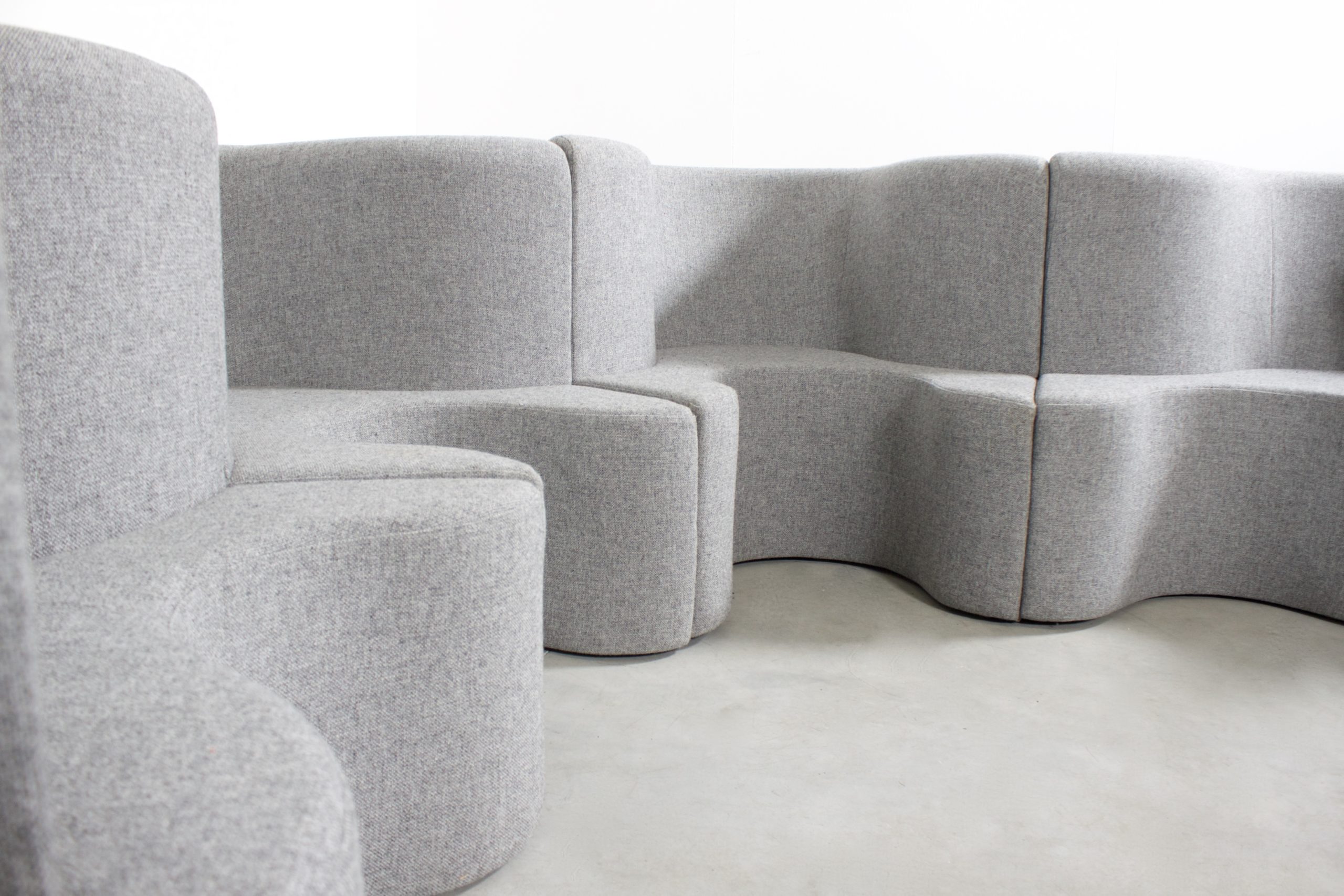Impressive Clover Leaf Sectional Sofa by Verner Panton in Grey Fabric