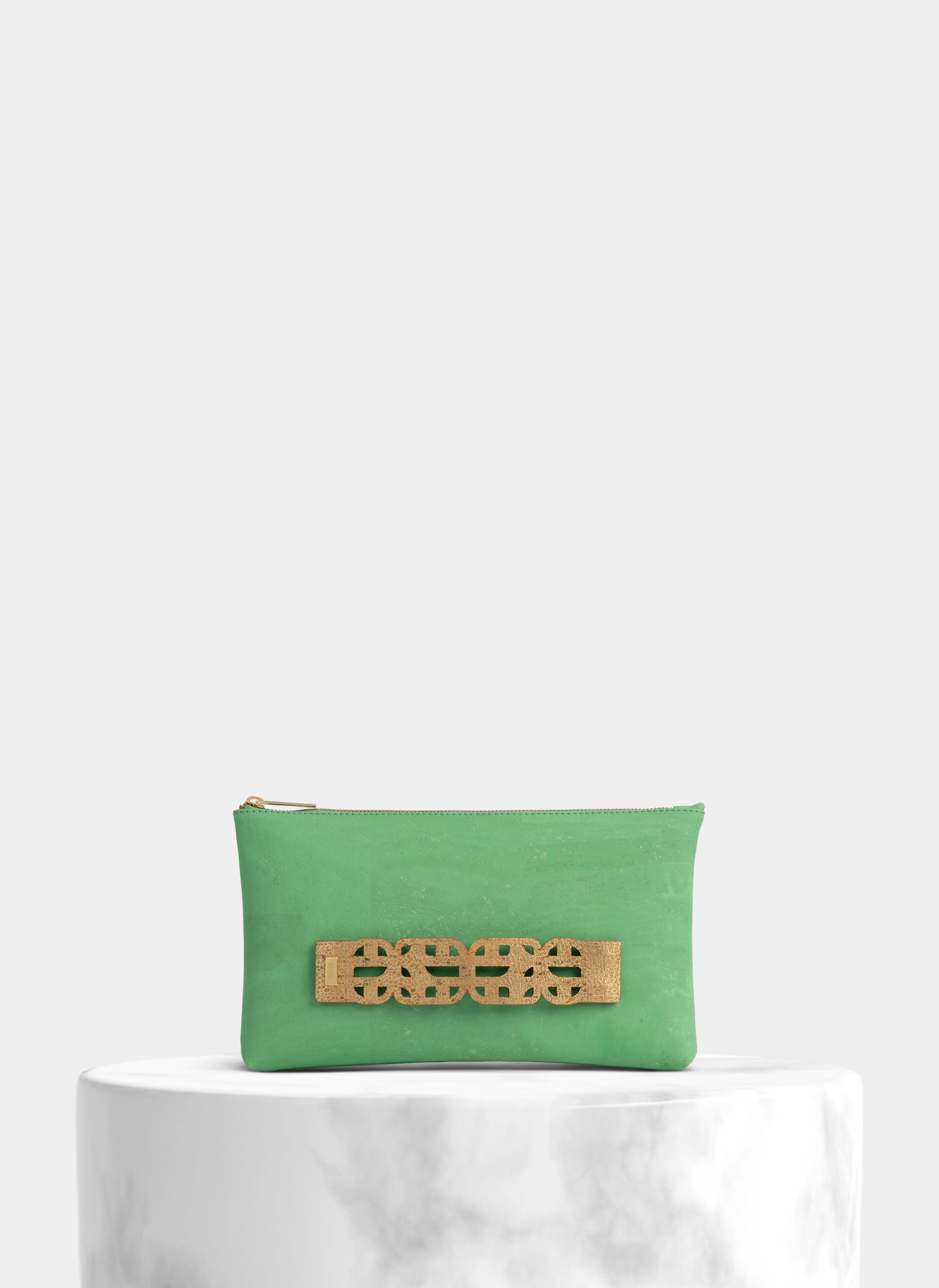 Shop now Pistachio Cork Clutch & Crossbody Bag Gold Handle Fast