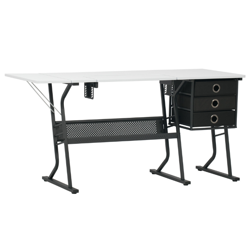 Eclipse Hobby / Sewing Machine Table in Black / White Item 13362 Studio Designs