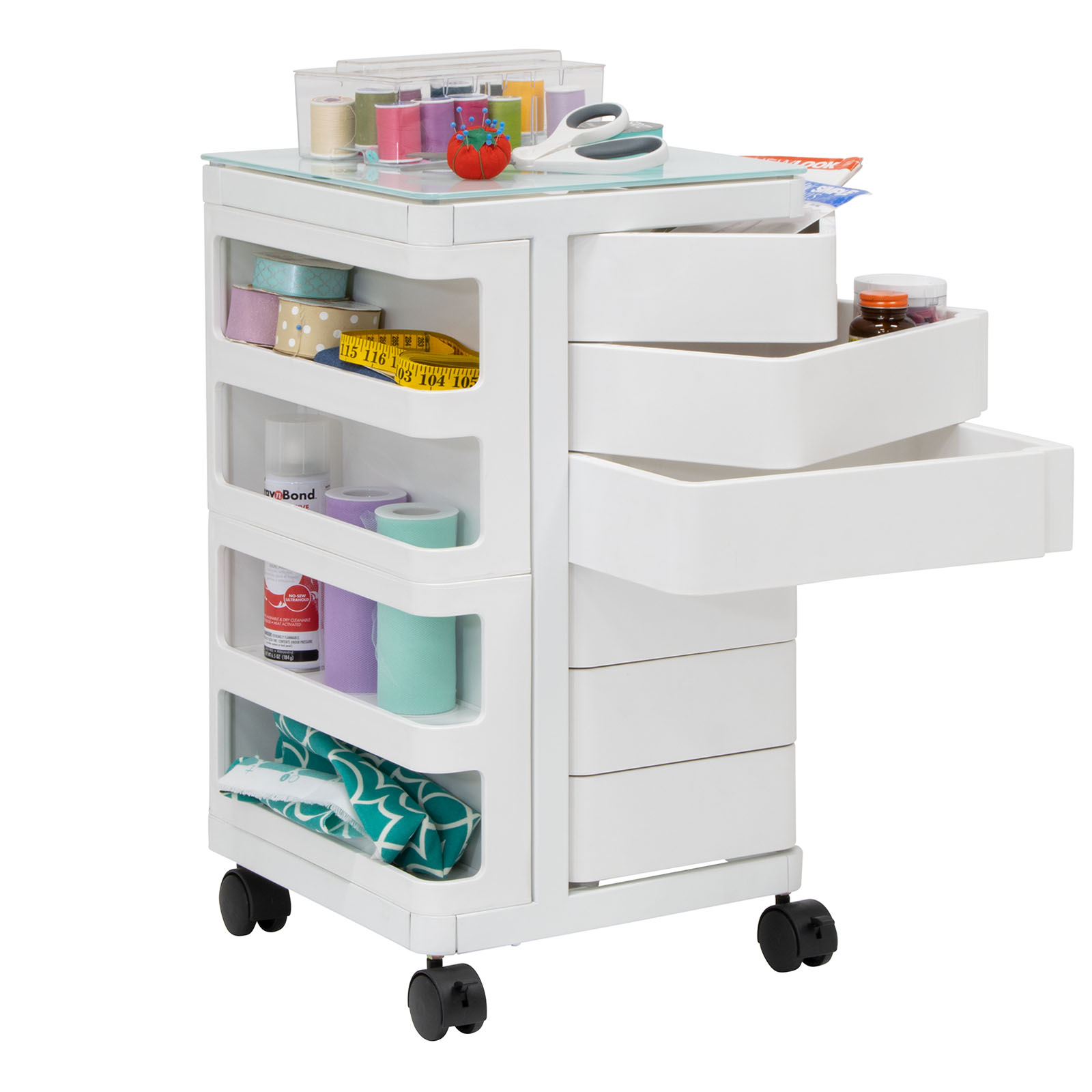Kubx™ Glass Top Storage Cart 53100 Studio Designs