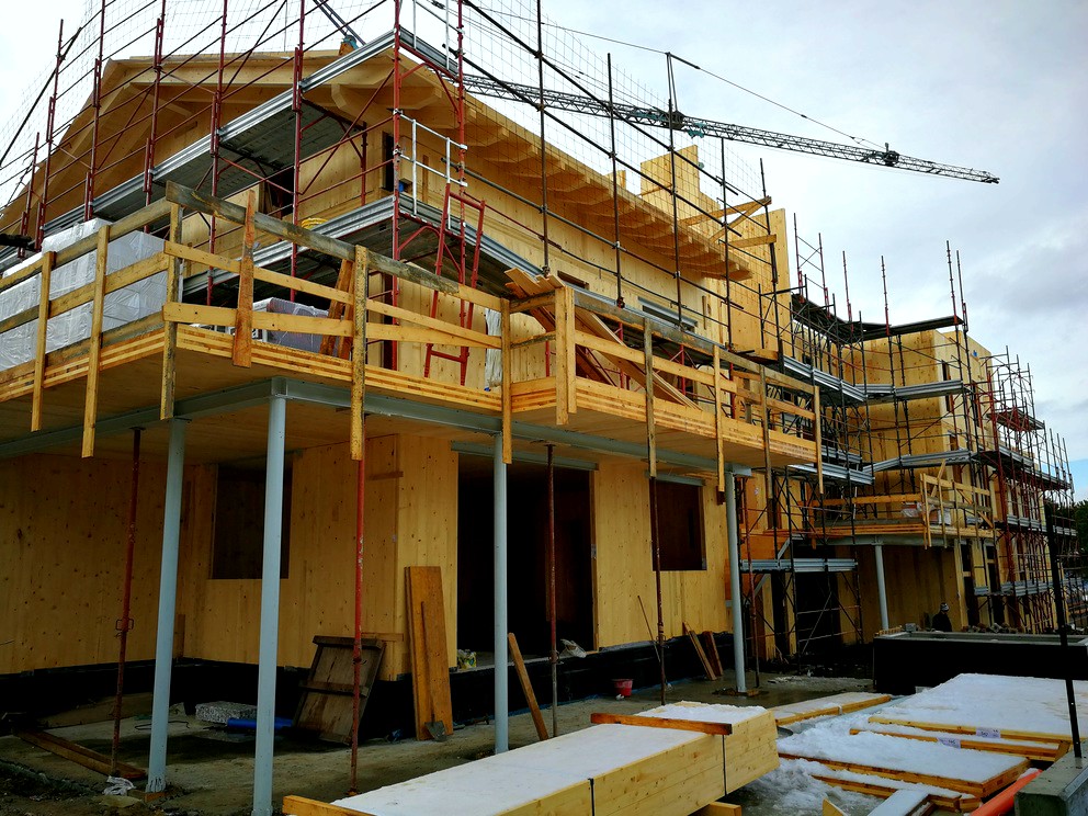 Work in progress edificio multipiano in legno xlam