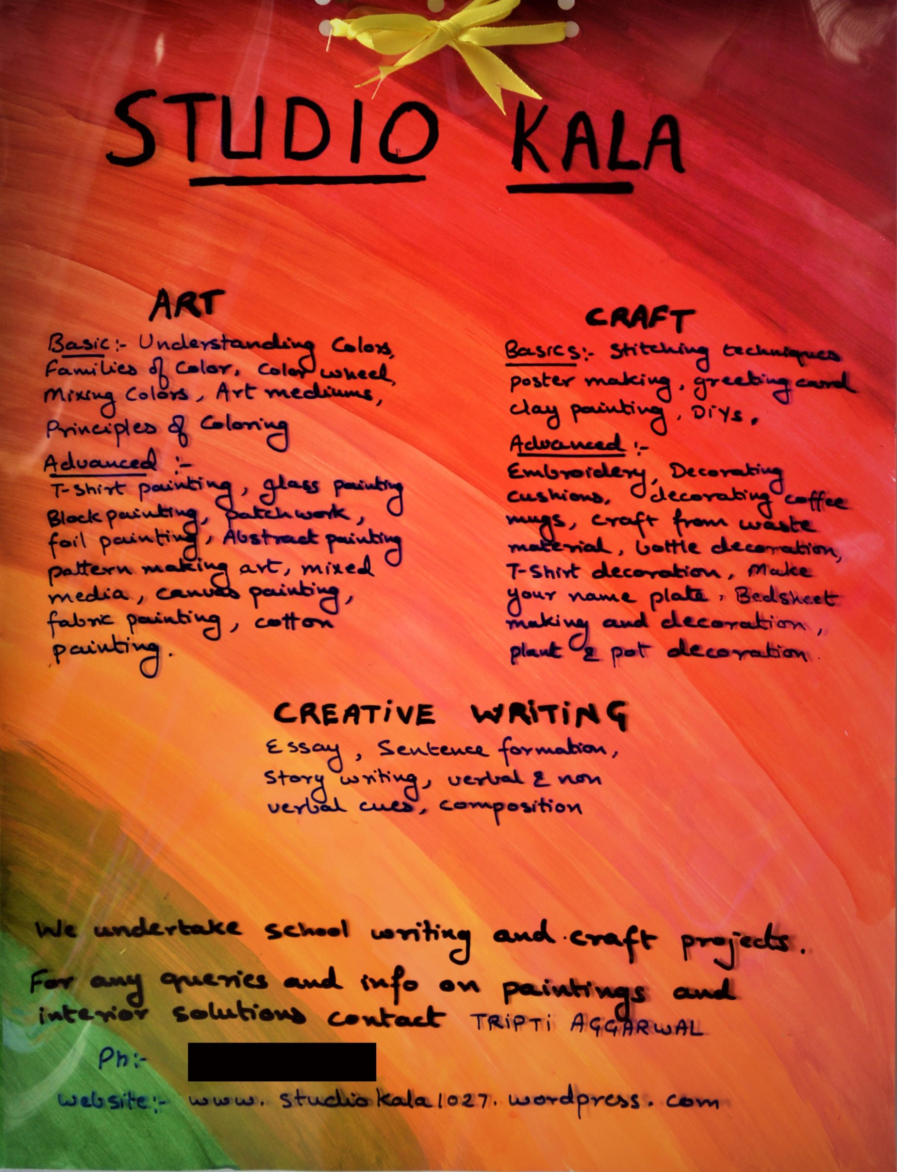Studio Kala Art . Craft . Creative Writing