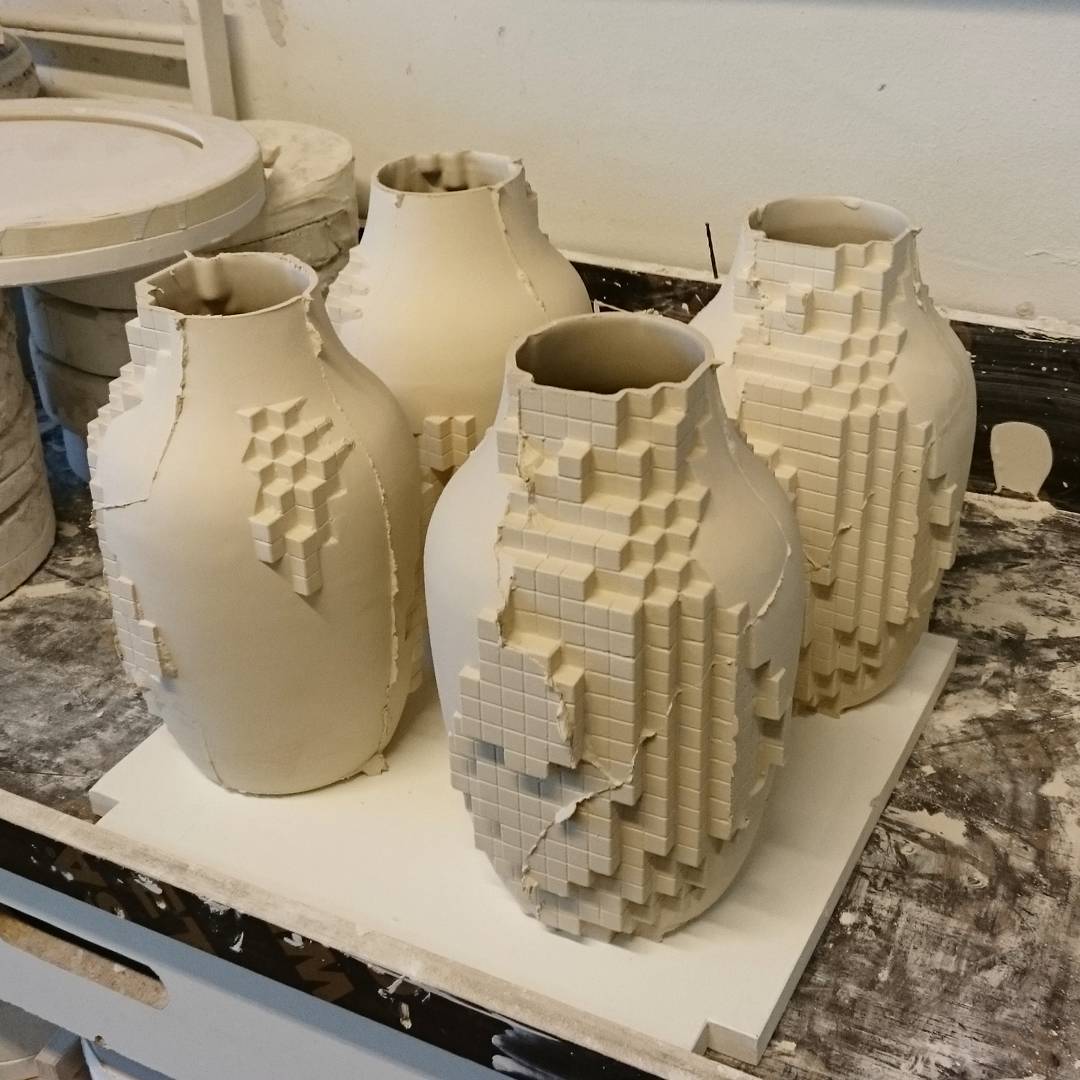 Studio Lorier — Pixel vases, fresh from the mold