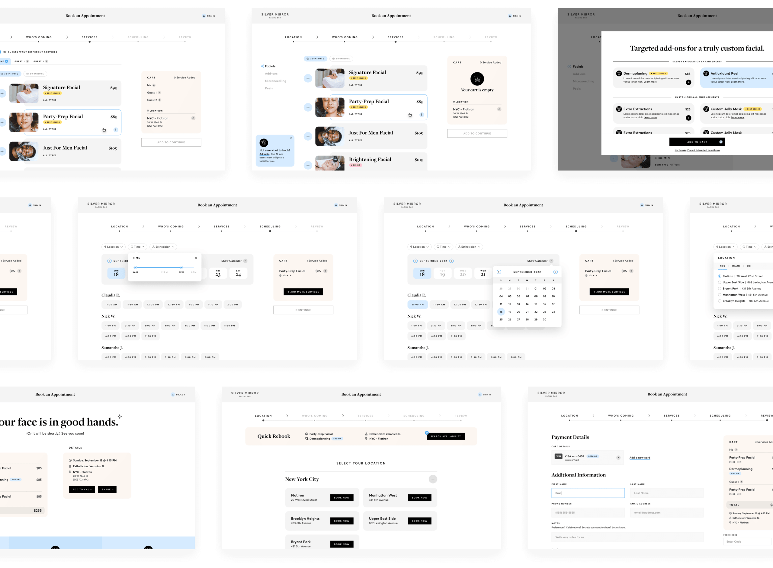 Silver Mirror Facial Bar Studio Simpatico