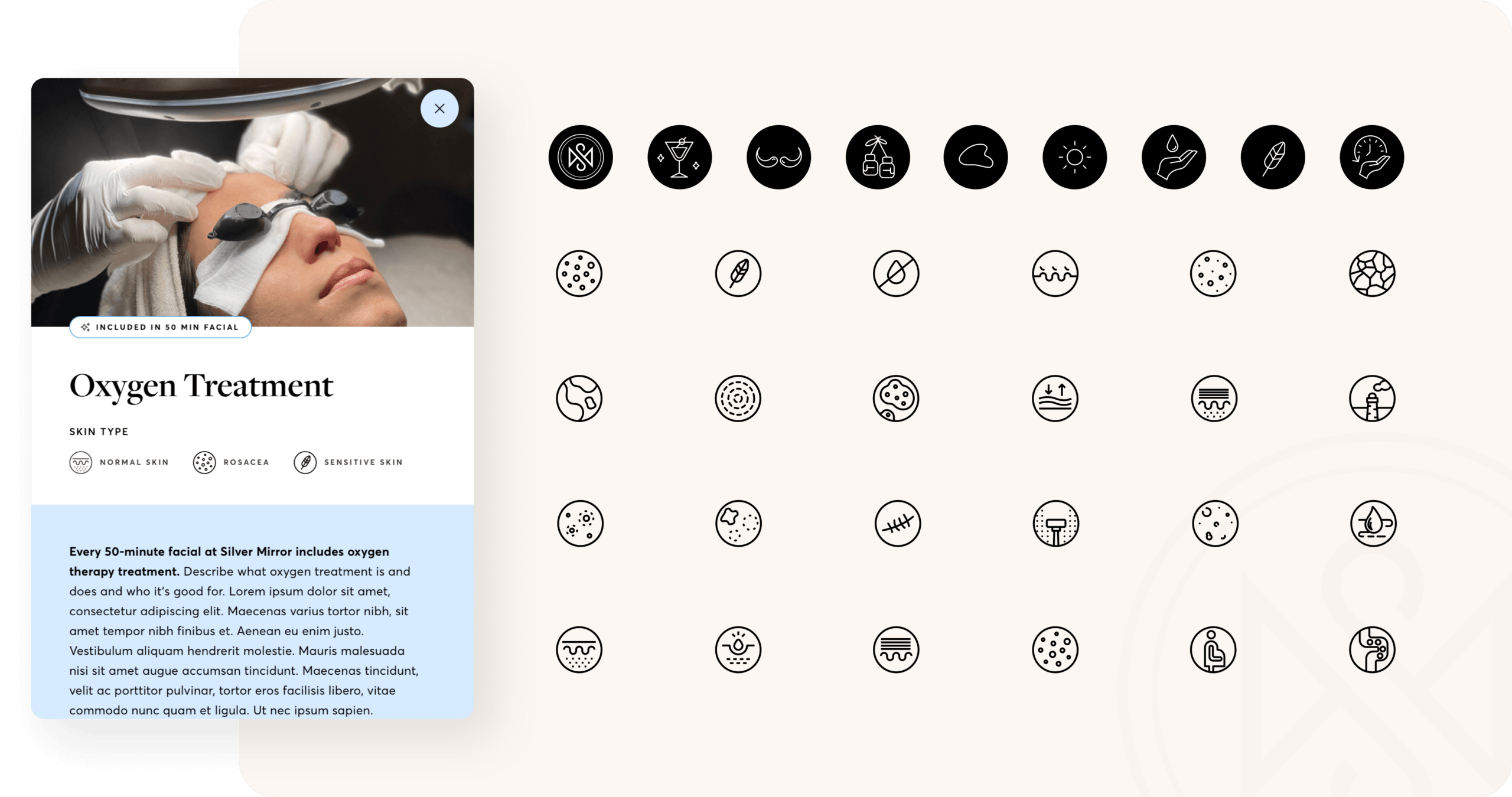 Silver Mirror Facial Bar Studio Simpatico