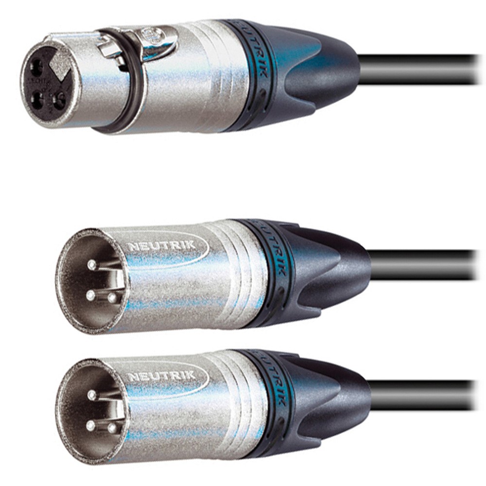 Pro Neutrik XLR Female 2x XLR Male Splitter 2m Leads Splitter