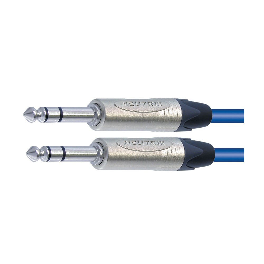 Pro Neutrik Balanced / Stereo Jack Lead 15m Blue Leads Jack