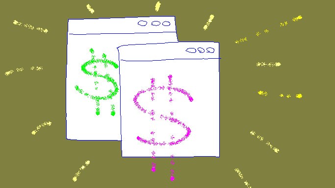 hand drawn web browsers with dollar signs