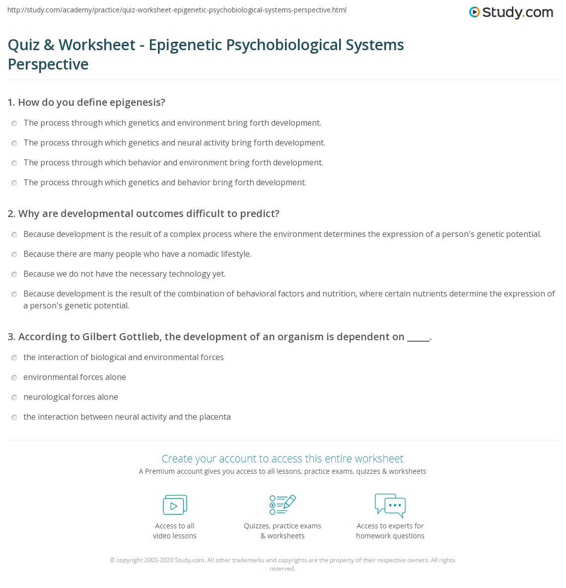 Epigenetics Genetics Quiz Quizizz