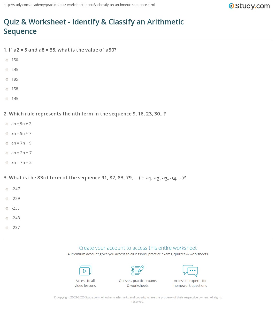 Arithmetic Sequence Worksheet Answers Englishworksheet.my.id