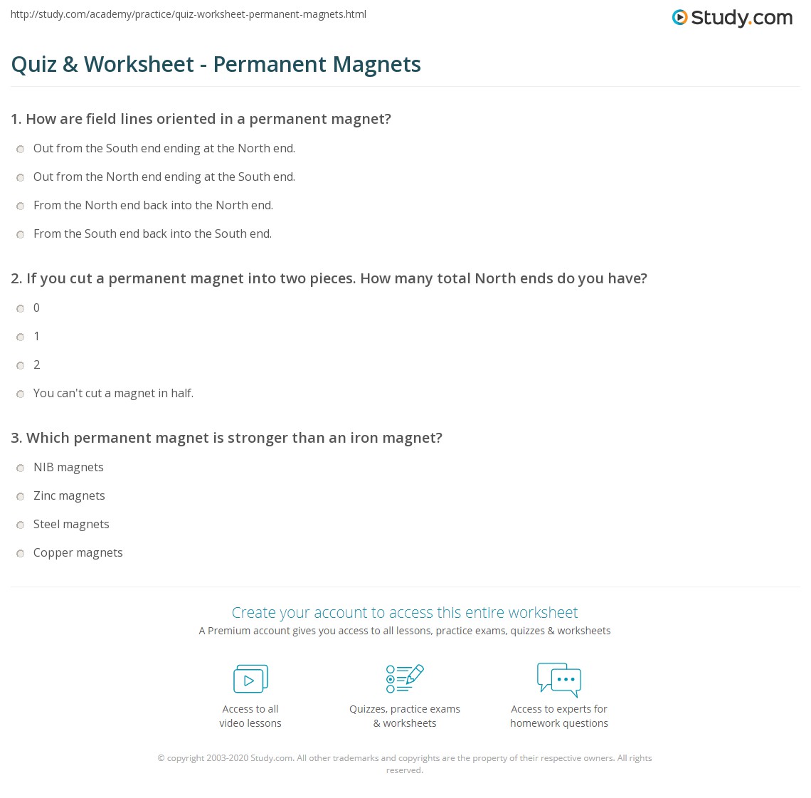 Quiz & Worksheet Permanent