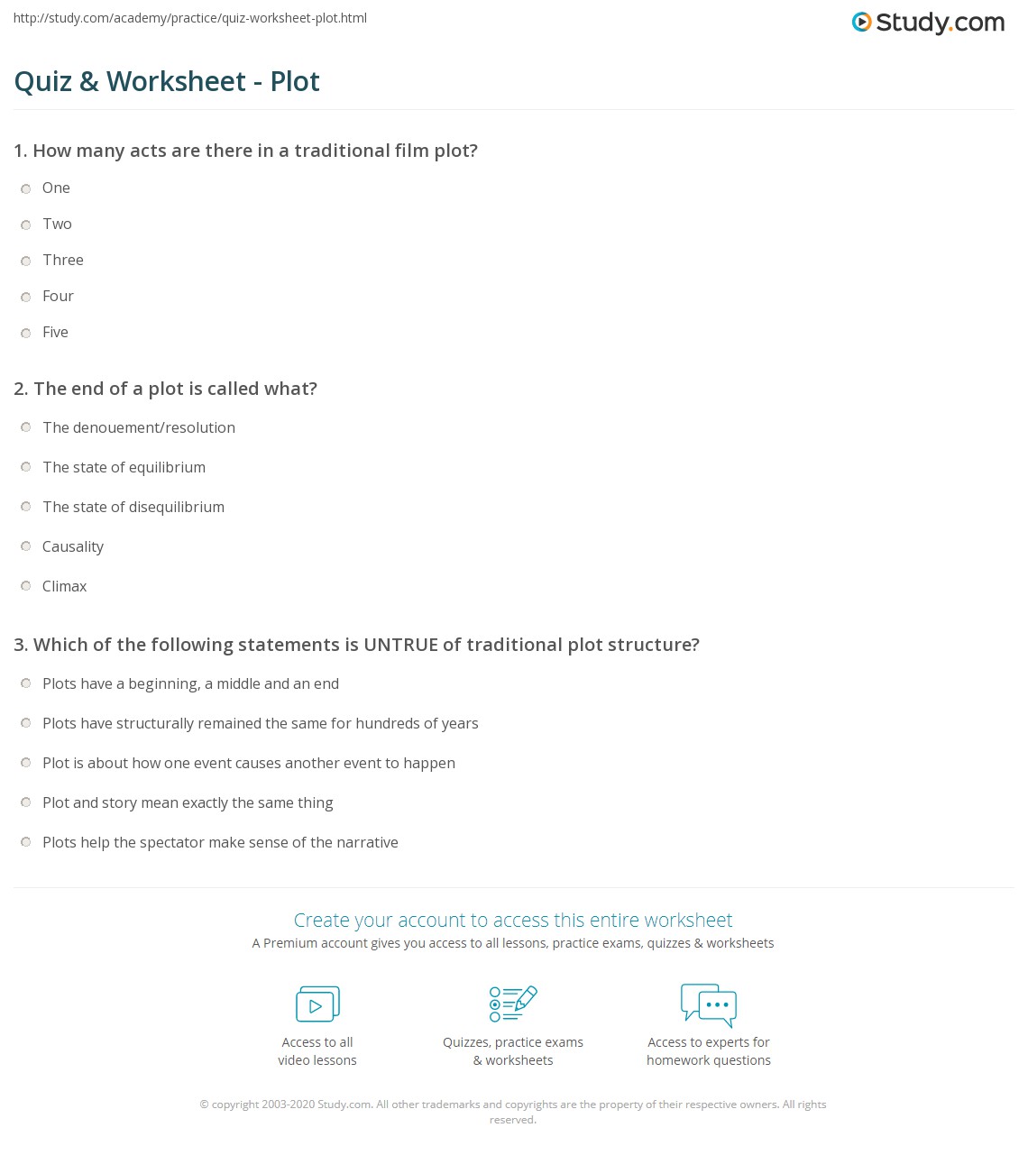 Quiz & Worksheet - Plot | Study.com
