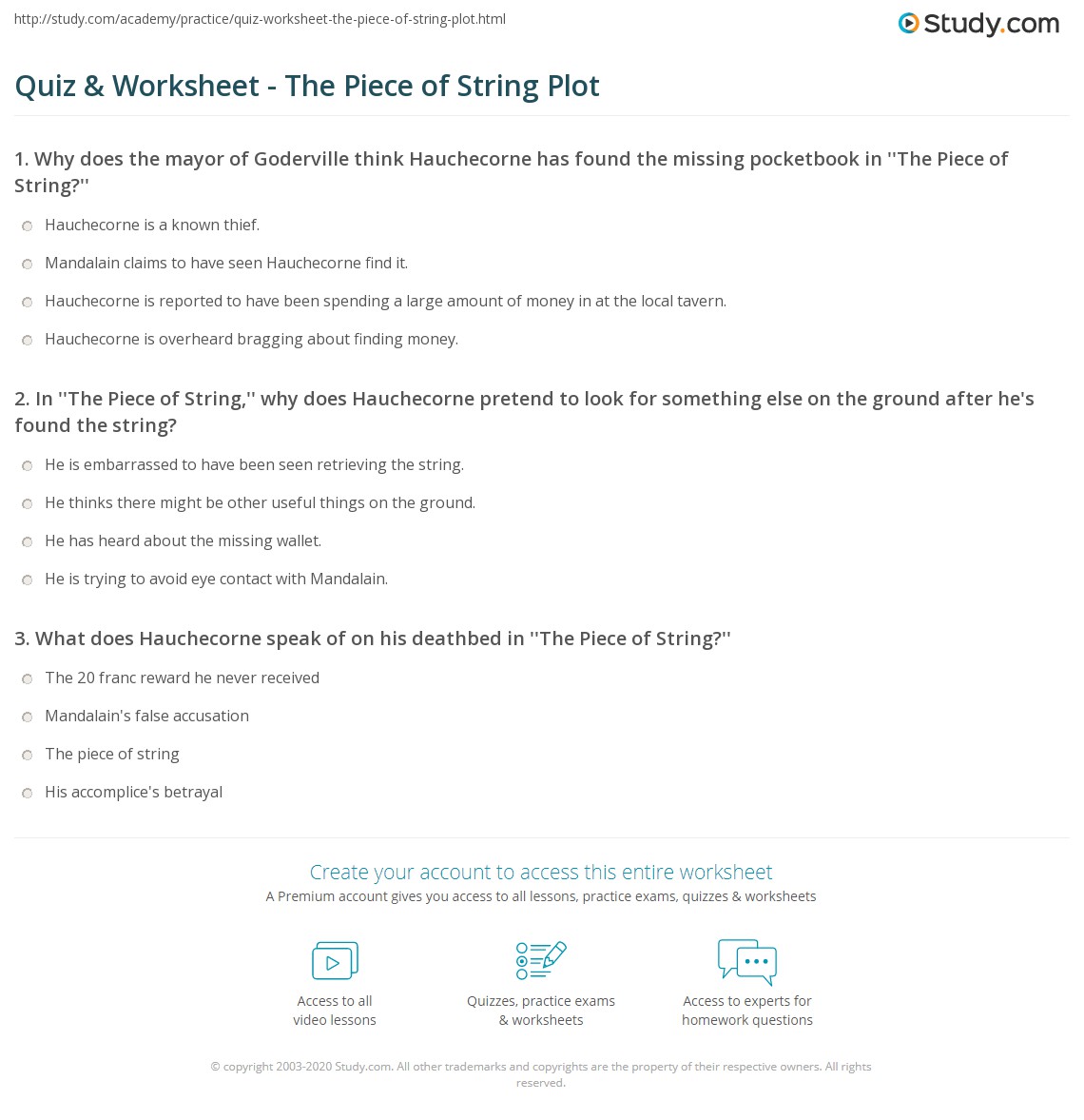 Coin Chain Plots Quiz and Worksheet