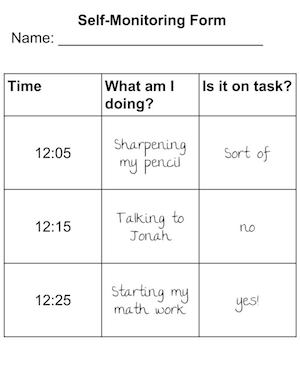 Self Monitoring Checklist For Students