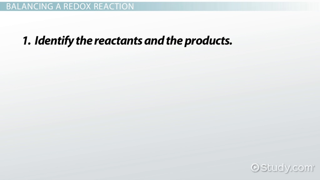 Oxidizing & Reducing Agents | Identification & Redox Reactions - Video & Lesson Transcript | Study.com