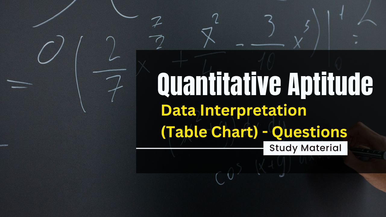 Data Interpretation (Table Chart) Questions PDF with Detailed Solutions