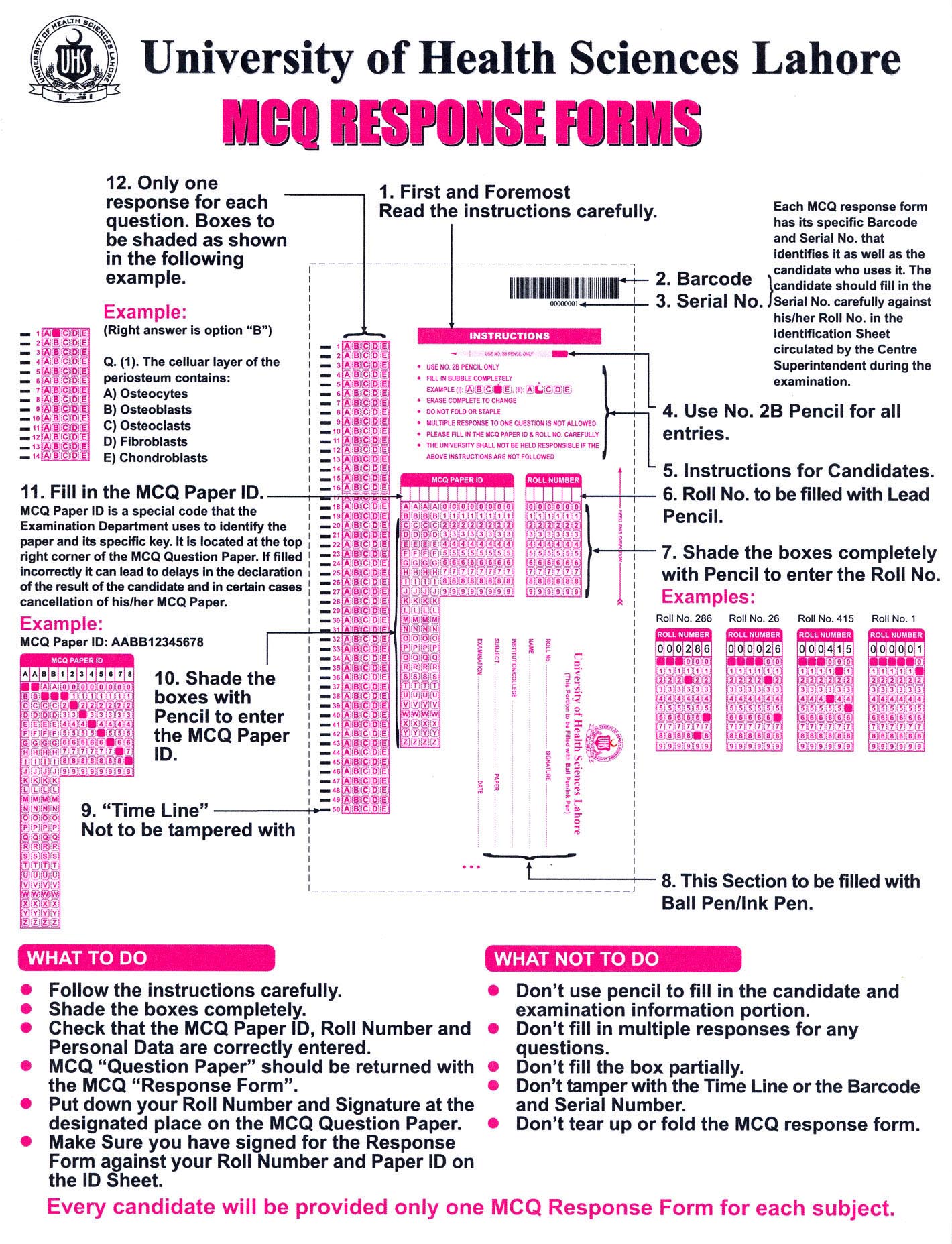Instructions for Medical College Admission Test (MCAT)