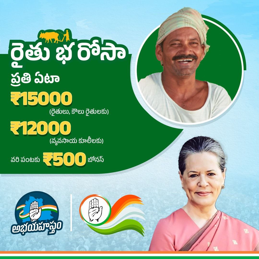 Congress 6 Guarantee schemes for Telangana