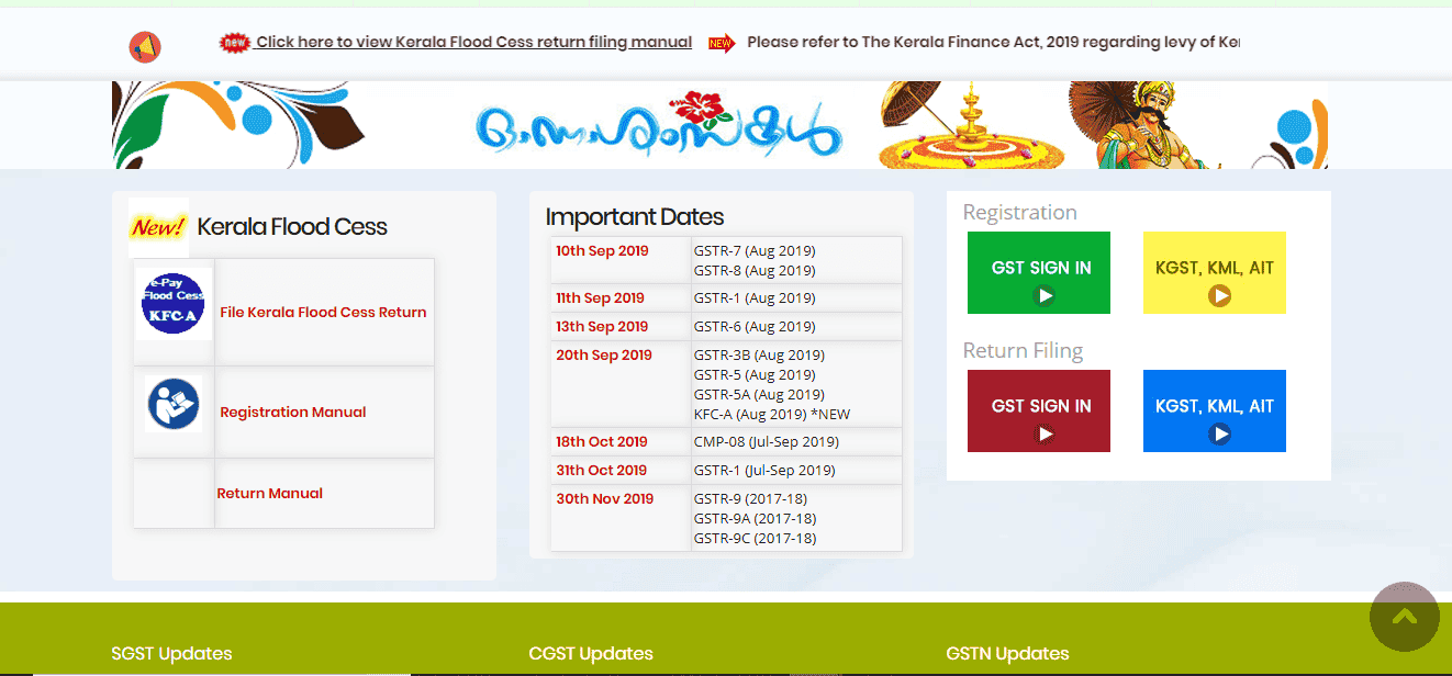SoP for filing Kerala Flood Cess Return and Payment of Flood Cess