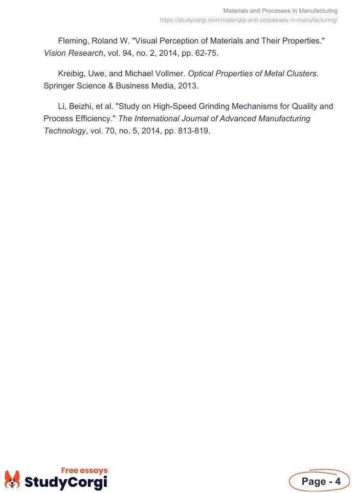 Materials and Processes in Manufacturing Free Essay Example