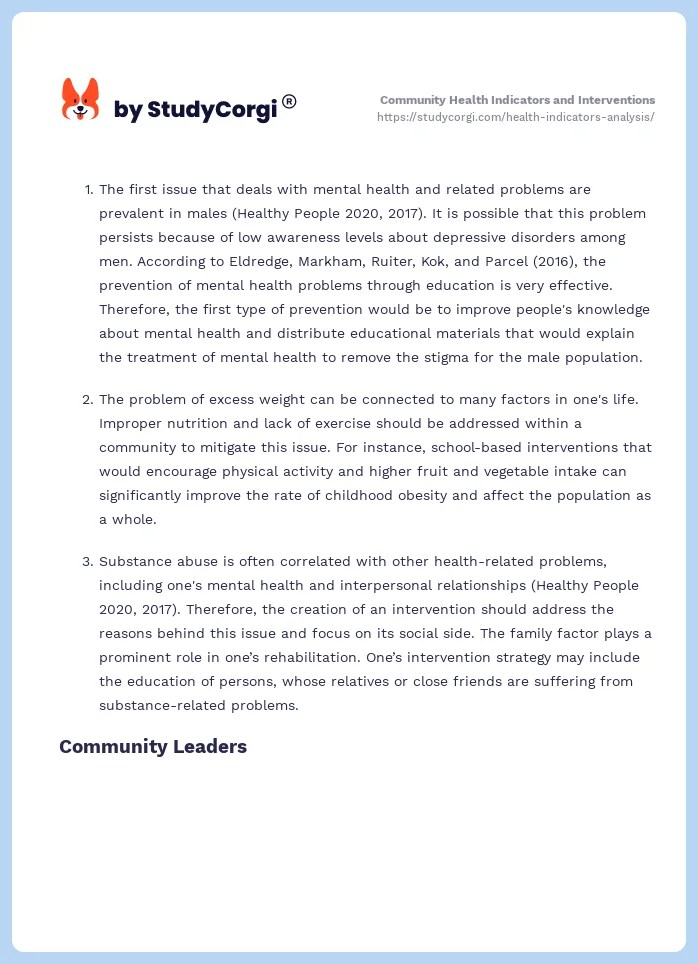 Health Indicators Analysis Free Essay Example