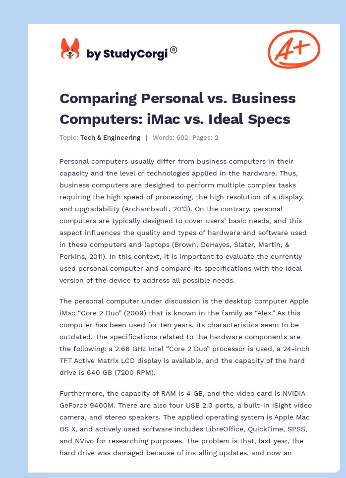 Computer Elements Hardware versus Software Free Essay Example