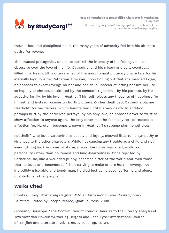 How Sympathetic Is Heathcliff in Wuthering Heights? Character