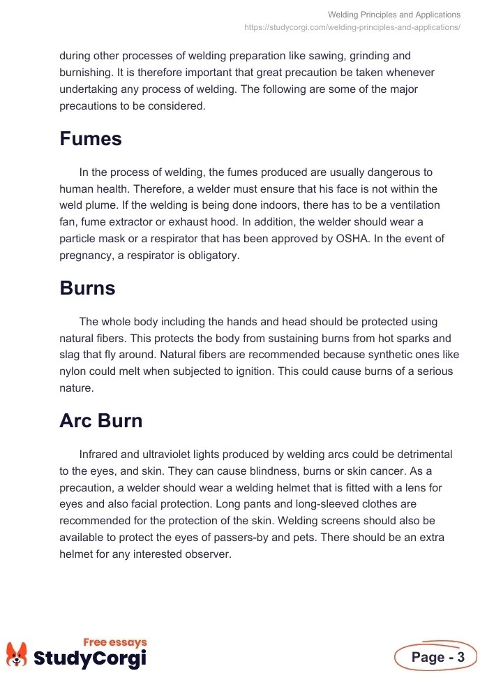 Welding Principles and Applications Free Essay Example