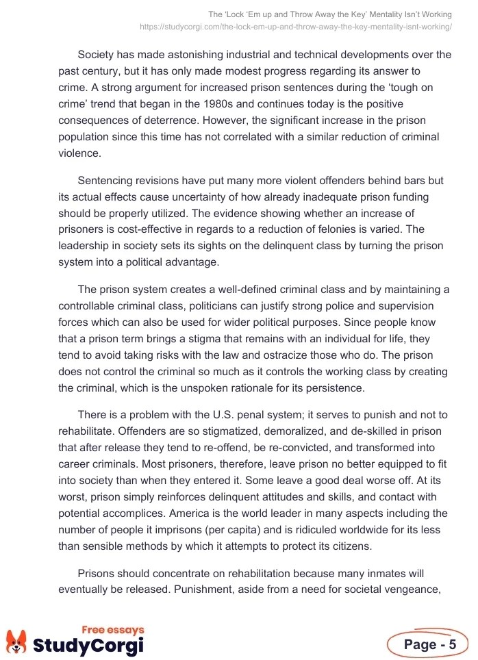 The 'Lock 'Em up and Throw Away the Key' Mentality Isn't Working Free