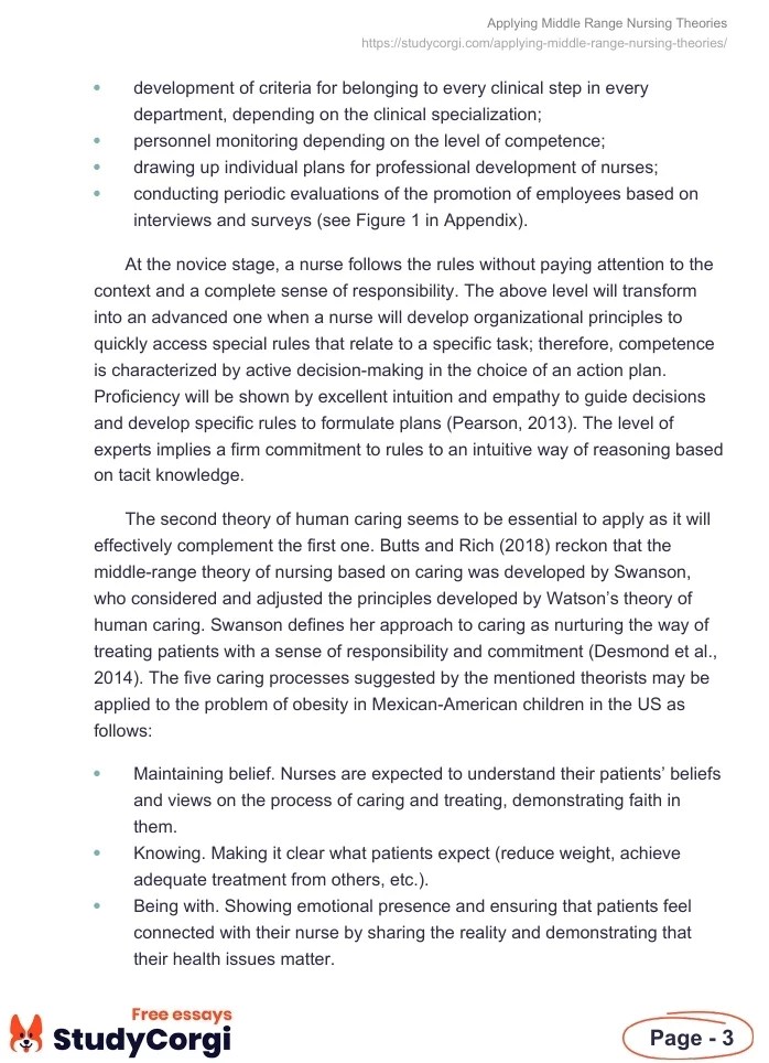 Applying Middle Range Nursing Theories Free Essay Example