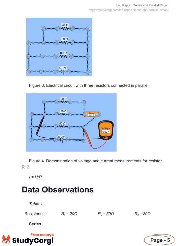 Lab Report Series and Parallel Circuit Free Essay Example
