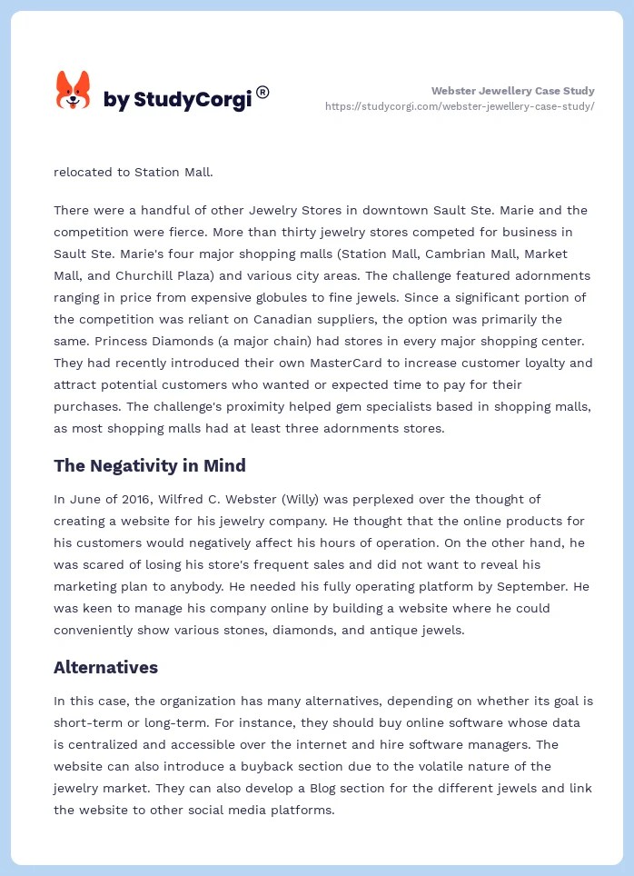 ster Jewellery Case Study Free Essay Example