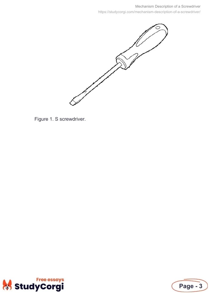 Mechanism Description of a Screwdriver Free Essay Example
