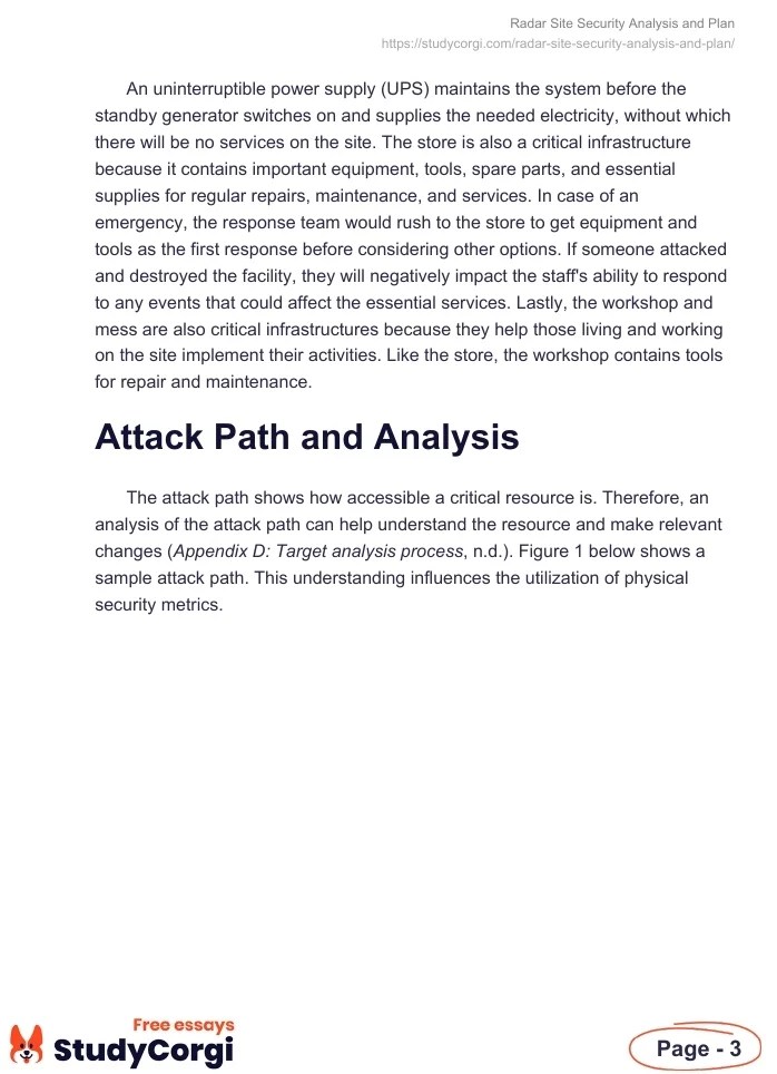 Radar Site Security Analysis and Plan Free Essay Example