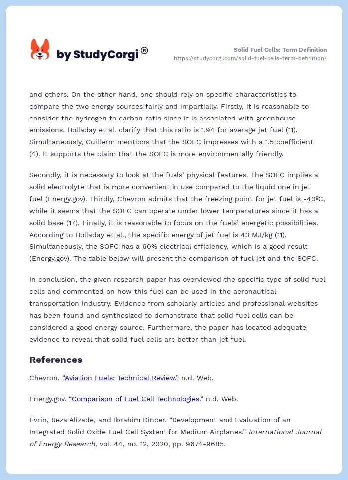 Solid Fuel Cells Term Definition Free Essay Example