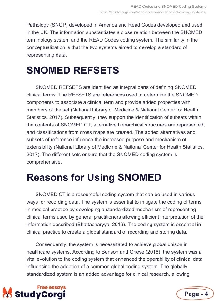 READ Codes and SNOMED Coding Systems Free Essay Example