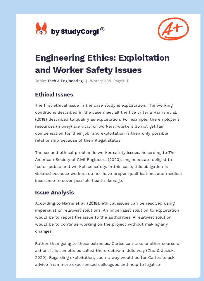 Engineering Ethics Exploitation and Worker Safety Issues Free Essay