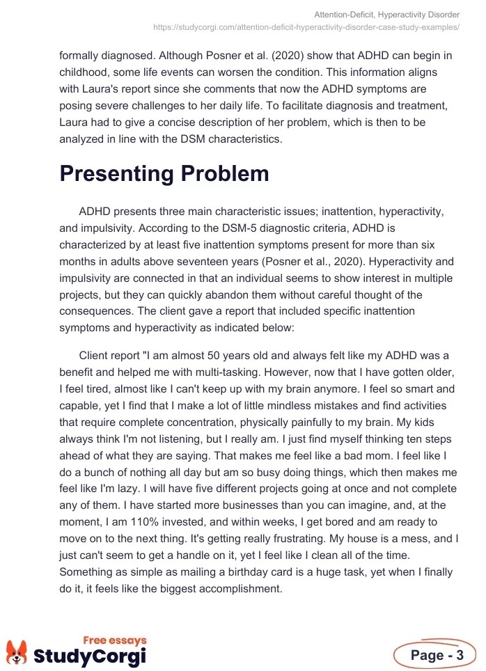 AttentionDeficit, Hyperactivity Disorder Free Essay Example