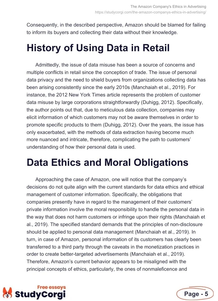 The Amazon Company's Ethics in Advertising Free Essay Example