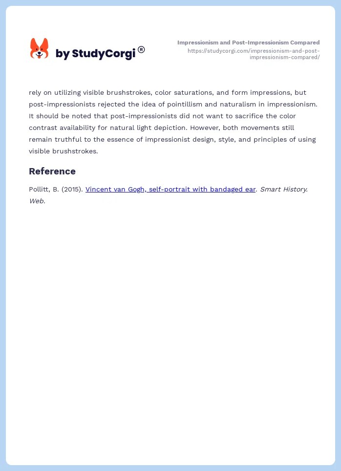 Impressionism and Post-Impressionism Compared | Free Essay Example