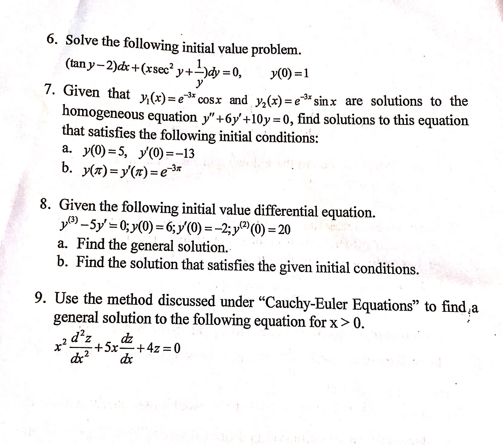 Applied Differential Equations HW