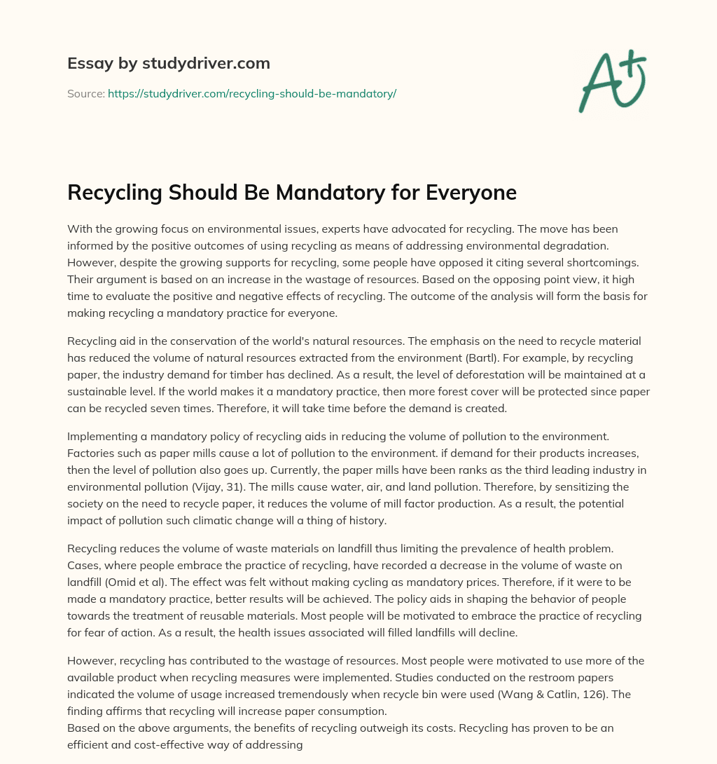 31+ Why Should Recycling Be Mandatory