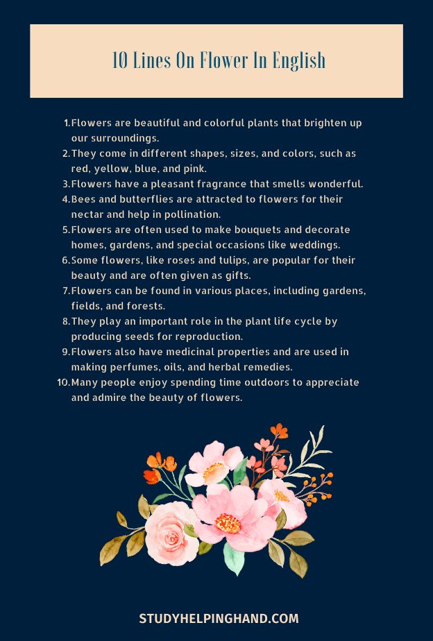 10 Lines On Flower In English
