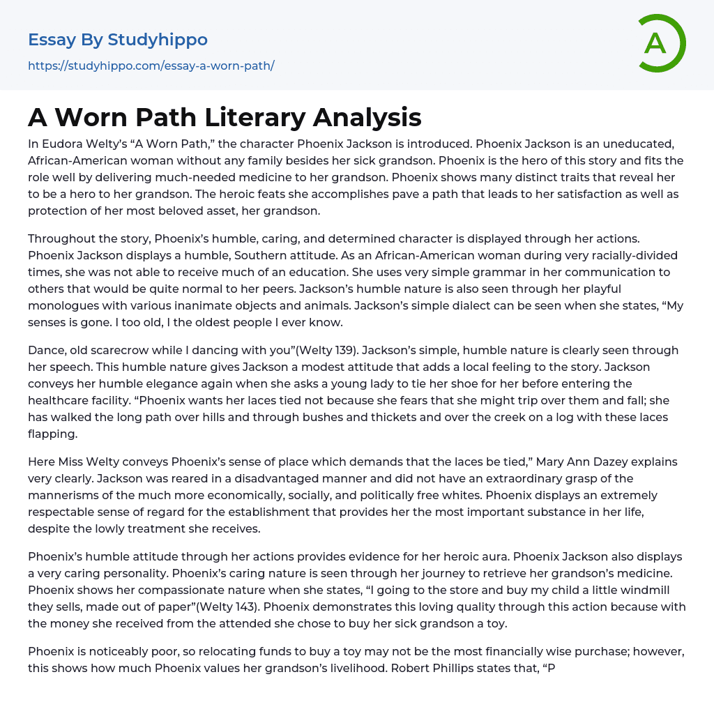 A Worn Path Literary Analysis Essay Example