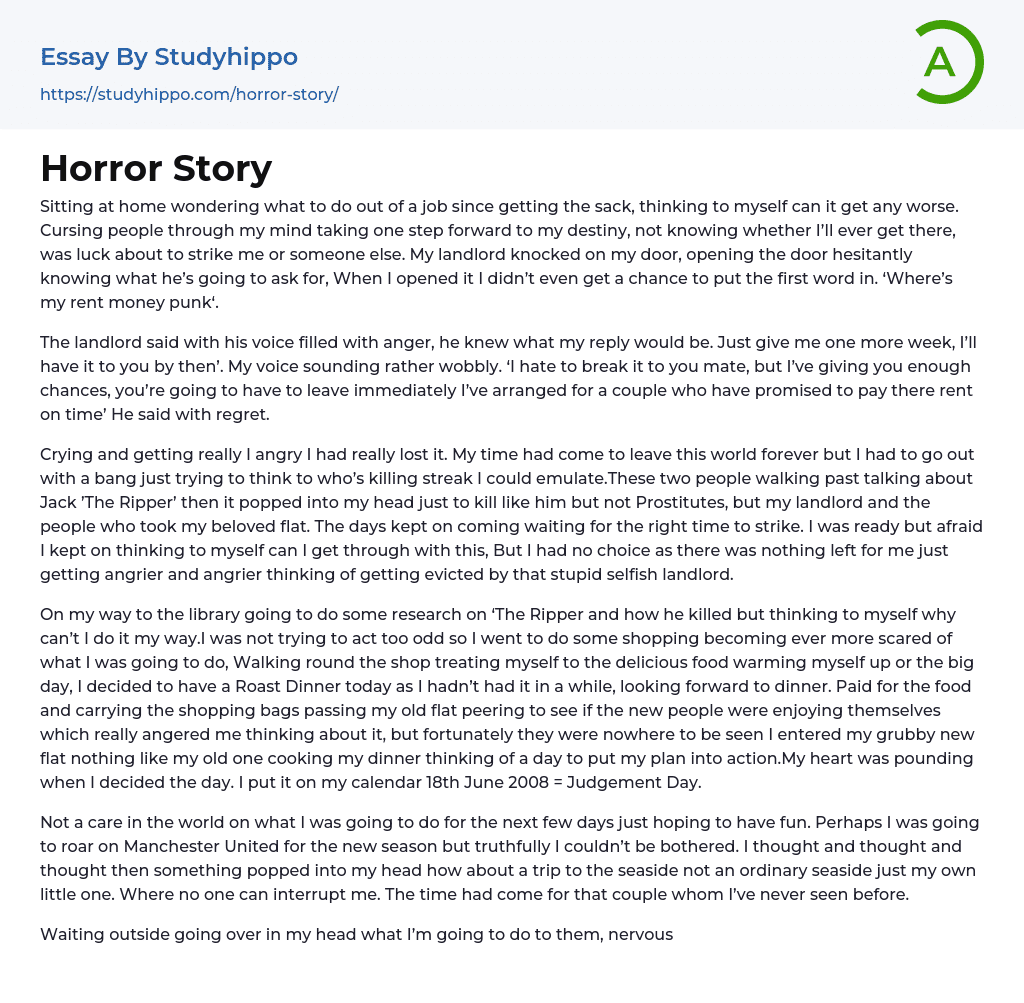 Horror Story Essay Example