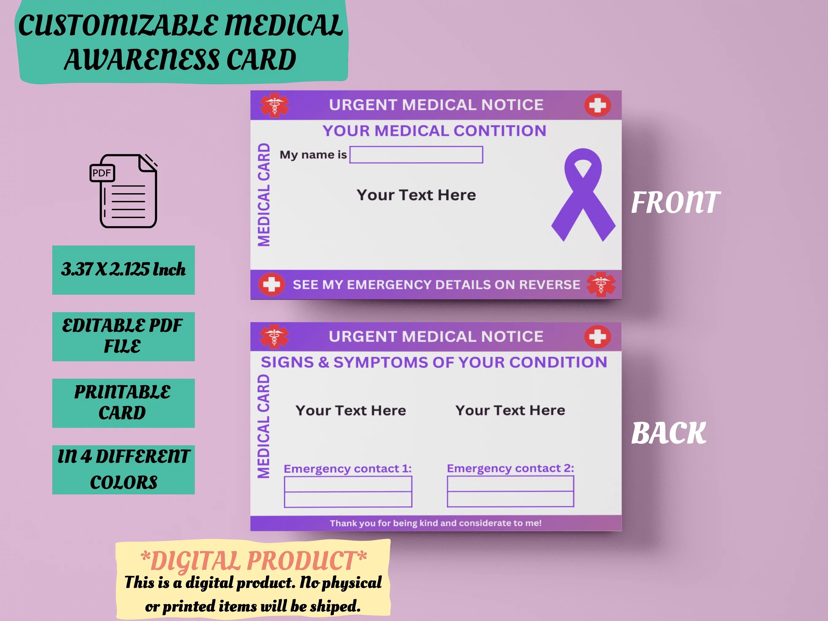 Customizable Awareness Emergency Medical ID Card Study In Nursing
