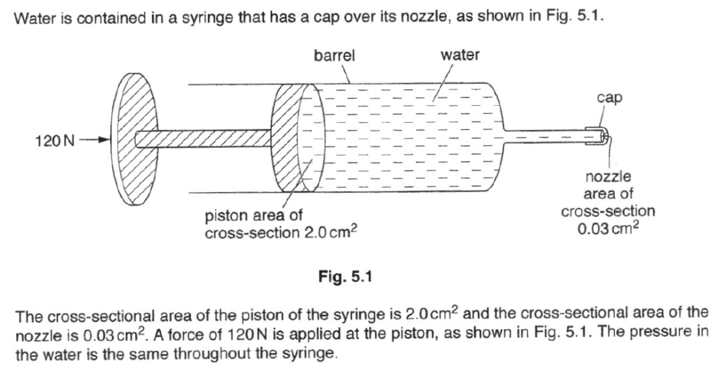 Pressure in a syringe Study notes, tips, worksheets, exam papers